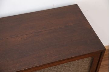 アンティーク家具　高級品!古いナラ材のダイヤガラスローボード(ローチェスト)