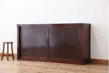 アンティーク家具　古民具・骨董　味のあるシンプルな収納棚(下駄箱、水屋箪笥)