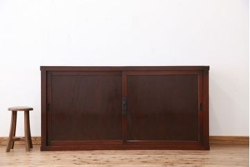 アンティーク家具　古民具・骨董　味のあるシンプルな収納棚(下駄箱、水屋箪笥)