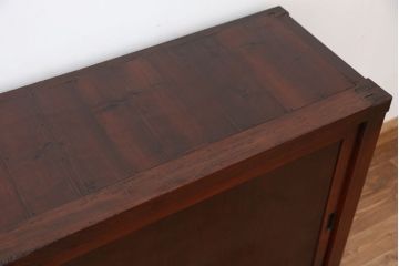 アンティーク家具　古民具・骨董　味のあるシンプルな収納棚(下駄箱、水屋箪笥)