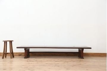 アンティーク家具　★古民具・骨董　大きな脚付き一枚板(テーブル・作業台)
