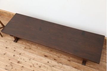 アンティーク家具　★古民具・骨董　大きな脚付き一枚板(テーブル・作業台)