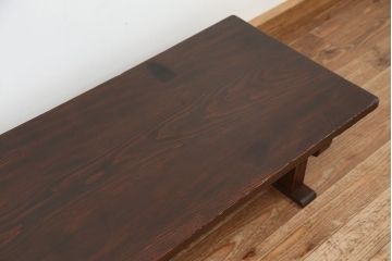アンティーク家具　★古民具・骨董　大きな脚付き一枚板(テーブル・作業台)