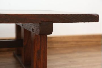 アンティーク家具　★古民具・骨董　大きな脚付き一枚板(テーブル・作業台)