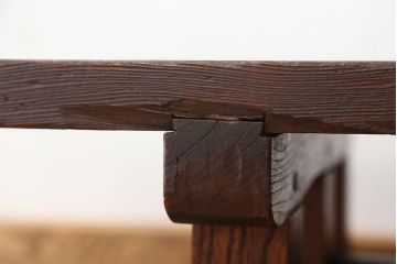 アンティーク家具　★古民具・骨董　大きな脚付き一枚板(テーブル・作業台)