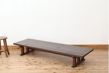 アンティーク家具　★古民具・骨董　大きな脚付き一枚板(テーブル・作業台)