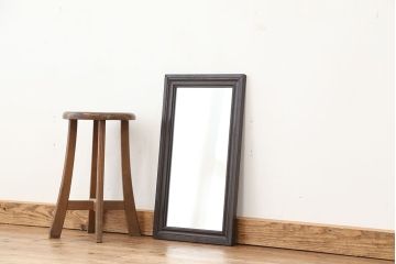 アンティーク雑貨　アンティーク　古い木枠の鏡(ミラー)