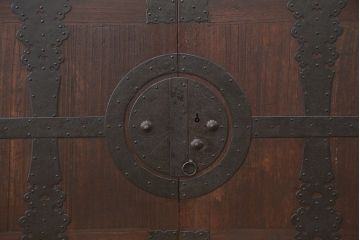 アンティーク家具　古民具・骨董　観音開き時代箪笥ローボード(ローチェスト)