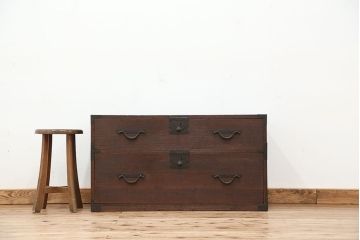 アンティーク家具　古い時代箪笥ローボード(ローチェスト)