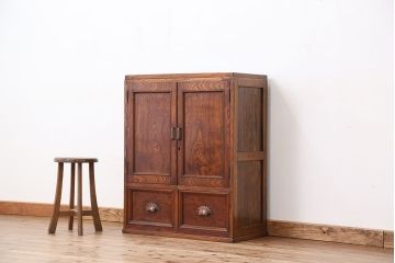 アンティーク家具　前面欅!木目の素晴らしい本箱