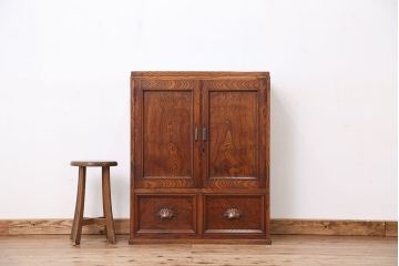 アンティーク家具　前面欅!木目の素晴らしい本箱
