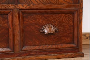 アンティーク家具　前面欅!木目の素晴らしい本箱