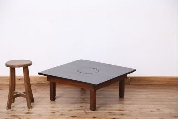 アンティーク家具　珍品!天板丸抜きのちゃぶ台