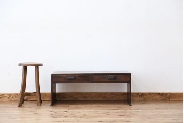 アンティーク家具　アンティーク　古い木のシンプルな文机(テーブル)