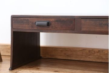 アンティーク家具　アンティーク　古い木のシンプルな文机(テーブル)