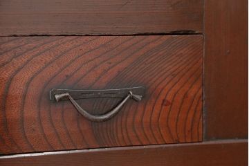 アンティーク家具　重厚!昇り引き出し付き六尺水屋箪笥(食器棚、収納棚)