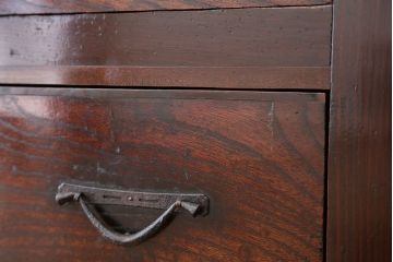 アンティーク家具　重厚!昇り引き出し付き六尺水屋箪笥(食器棚、収納棚)