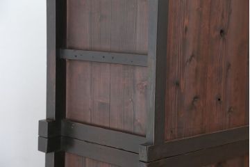 アンティーク家具　重厚!昇り引き出し付き六尺水屋箪笥(食器棚、収納棚)