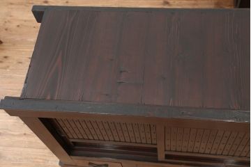 アンティーク家具　重厚!昇り引き出し付き六尺水屋箪笥(食器棚、収納棚)