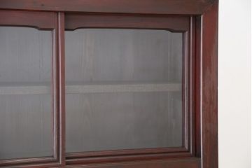 アンティーク家具　大正ロマン!味わい深い引き出し収納棚(ガラスケース、ドロワー、薬箪笥、百味箪笥)
