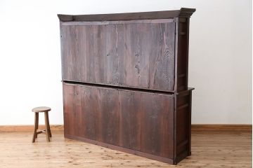 アンティーク家具　大正ロマン!味わい深い引き出し収納棚(ガラスケース、ドロワー、薬箪笥、百味箪笥)