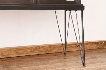 アンティーク家具　アンティーク　古いタバコ屋の鉄脚ガラスケース(ショーケース)