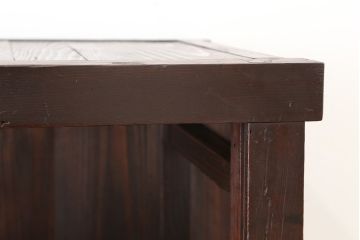 アンティーク家具　アンティーク　古い木の重厚な引き出し付き飾り棚