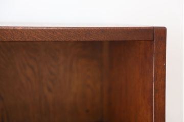 アンティーク家具　素敵なデザイン!古い洋館の結霜ガラス・ナラ材ブックケース(本箱、本棚)