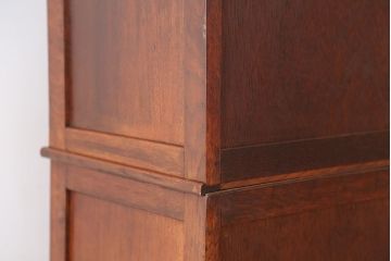 レトロ家具　昭和レトロ　素敵なデザイン!古い木の二段重ね引き出し収納棚