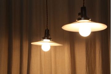 古いお家のレトロな平笠照明　2枚セット?