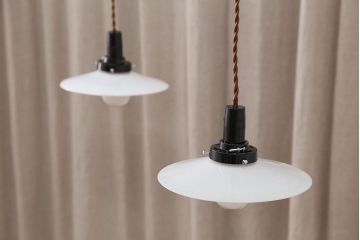 古いお家のレトロな平笠照明　2枚セット?