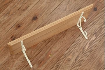 アンティーク雑貨　アンティークな雰囲気!ホワイトアッシュ材のホワイトアイアンステー壁面飾り棚【中】(色=ナチュラルホワイト)(1)