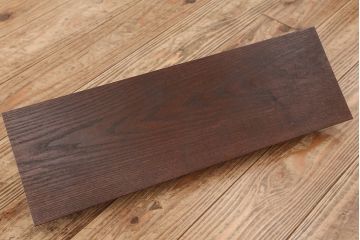 アンティーク雑貨　アンティークな雰囲気!ホワイトアッシュ材のブラックアイアンステー壁面飾り棚(中)(色=ダークブラウン)(1)