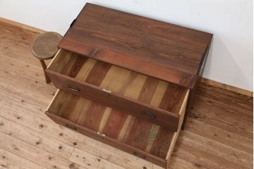 アンティーク家具　アンティーク　鉄脚ローチェスト(1)(ローボード)