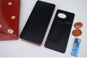 アンティーク雑貨　古民具・骨董　古い木製硯箱　3点(漆器、梨地、螺鈿、水戸彫)