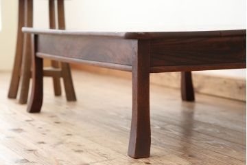 アンティーク家具　古民具・骨董　天板一枚板!古い欅材の座卓(テーブル、机)(2)