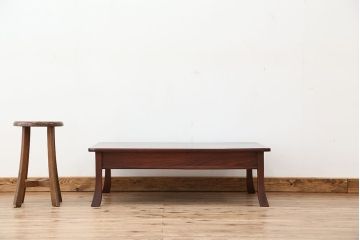 アンティーク家具　古民具・骨董　天板一枚板!古い欅材の座卓(テーブル・机)(3)
