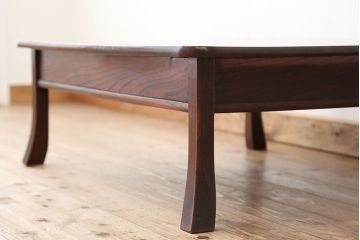 アンティーク家具　古民具・骨董　天板一枚板!古い欅材の座卓(テーブル・机)(3)