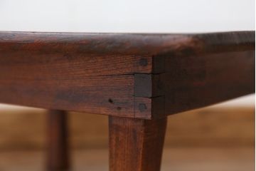 アンティーク家具　古民具・骨董　天板一枚板!古い欅材のちゃぶ台(テーブル・作業台)