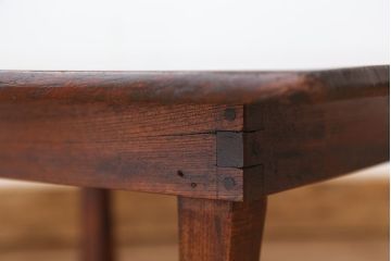 アンティーク家具　古民具・骨董　天板一枚板!古い欅材のちゃぶ台(テーブル・作業台)