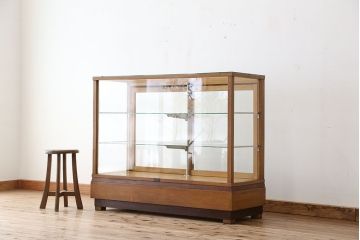 レトロ家具　アンティーク　レトロな引き出し付きガラスケース(ショーケース)