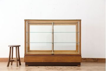 レトロ家具　アンティーク　レトロな引き出し付きガラスケース(ショーケース)