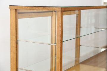 レトロ家具　アンティーク　レトロな引き出し付きガラスケース(ショーケース)