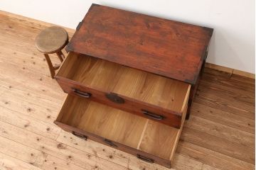アンティーク家具　古民具・骨董　古いお家の時代箪笥ローボード?(ローチェスト)