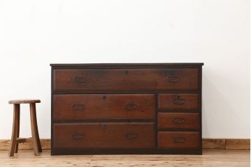 アンティーク家具　アンティーク　シックな時代箪笥ローチェスト(ローボード)