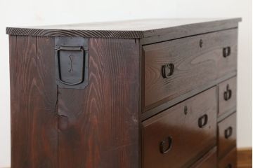 アンティーク家具　アンティーク　シックな時代箪笥ローチェスト(ローボード)