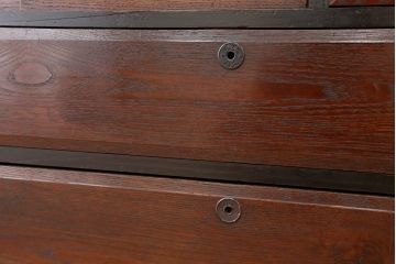 アンティーク家具　アンティーク　素敵なデザイン!古い木のモールガラスローチェスト