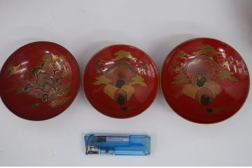 アンティーク雑貨　大正〜昭和初期!古い蒔絵の木製お椀など　16点(漆器)