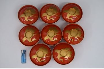 アンティーク雑貨　大正〜昭和初期!古い蒔絵の木製お椀など　16点(漆器)