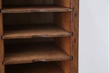 アンティーク家具　アンティーク　古い木の小さなカルテケース(書類棚、カードケース、図書館、図書室)(1)